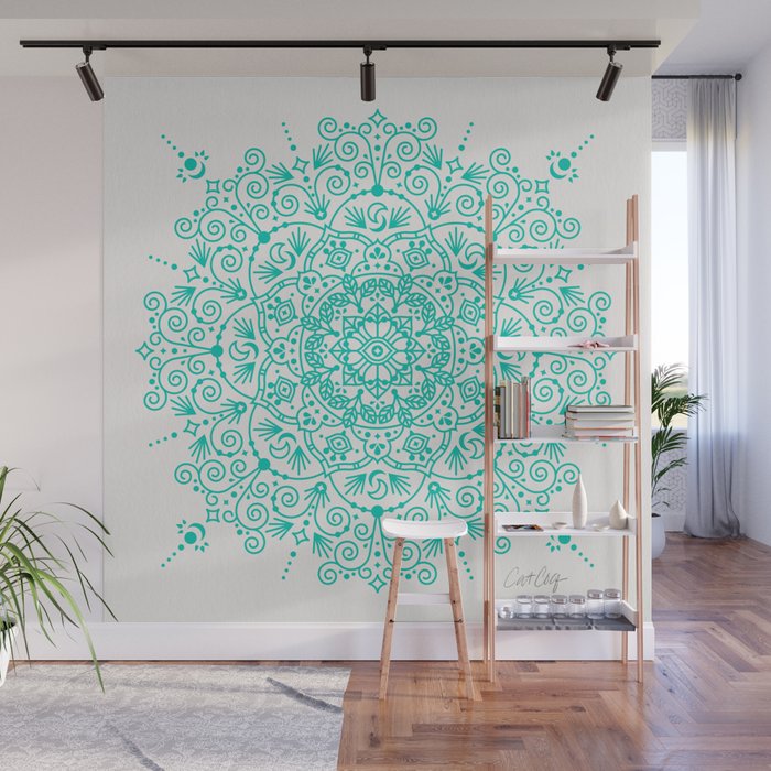Moroccan Mandala - Turquoise Palette Wall Mural Gallery Image 1