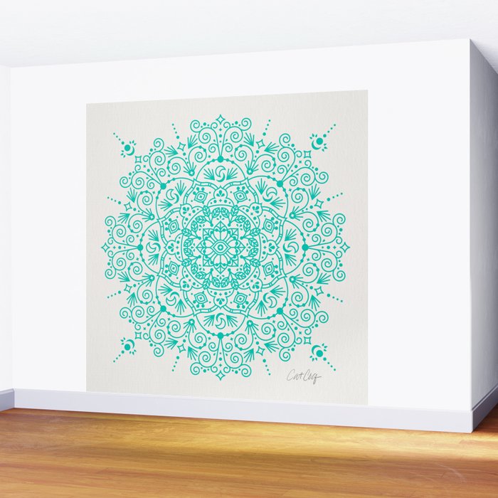 Moroccan Mandala - Turquoise Palette Wall Mural Gallery Image 2