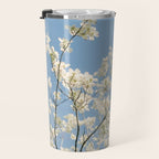 White Dogwood Flowers - spring flower photograph Travel Mug Gallery Image 3