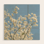 White Dogwood Flowers - spring flower photograph Wood Wall Art Gallery Image 1