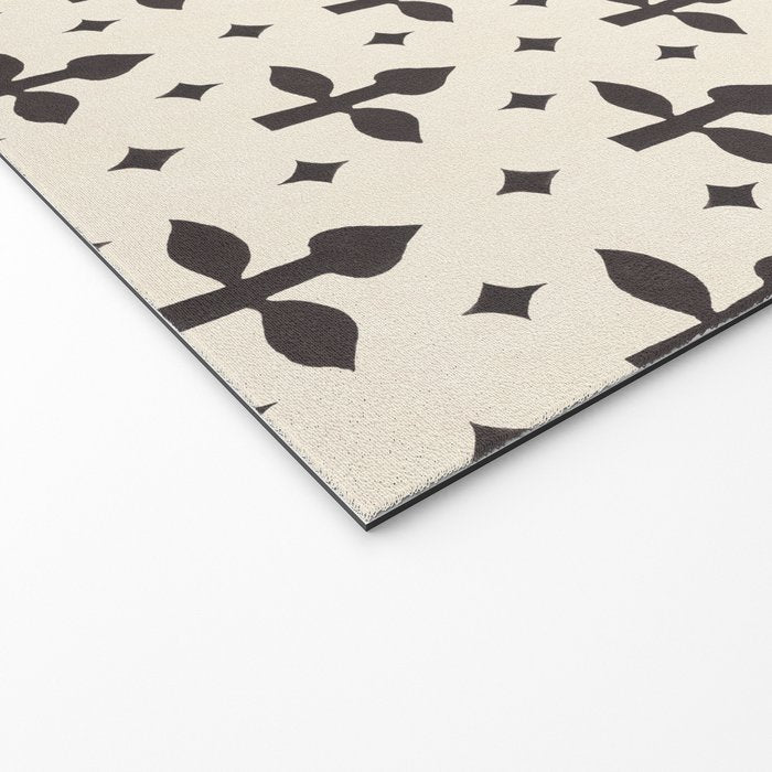 Classic Monochrome Leaf Motif Welcome Mat Gallery Image 2