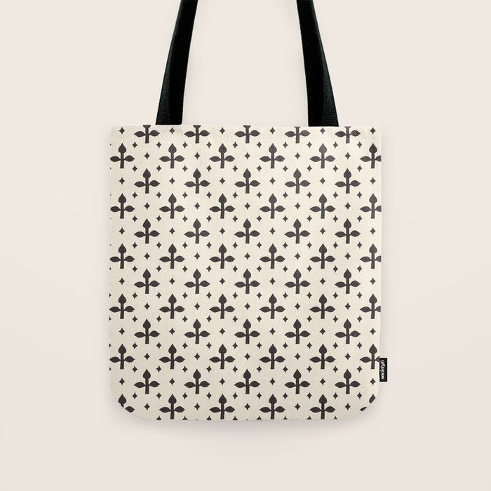 Classic Monochrome Leaf Motif Tote Bag Gallery Image 1