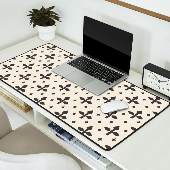 Classic Monochrome Leaf Motif Desk Mat Gallery Image 2