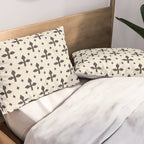 Classic Monochrome Leaf Motif Pillow Sham Gallery Image 2