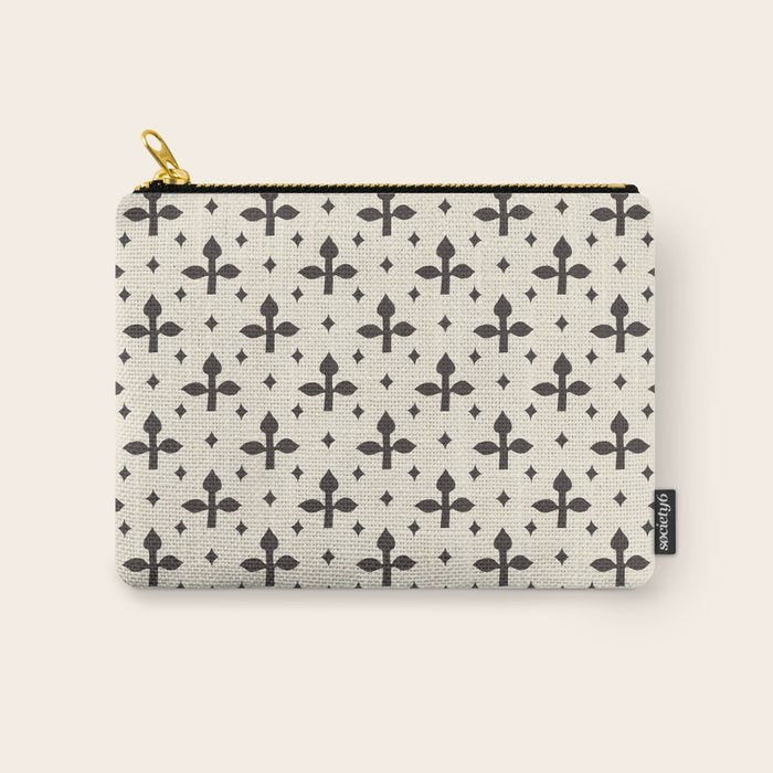 Classic Monochrome Leaf Motif Carry All Pouch Gallery Image 1