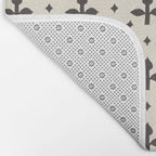 Classic Monochrome Leaf Motif Bath Mat Gallery Image 2