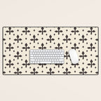 Classic Monochrome Leaf Motif Desk Mat Gallery Image 1