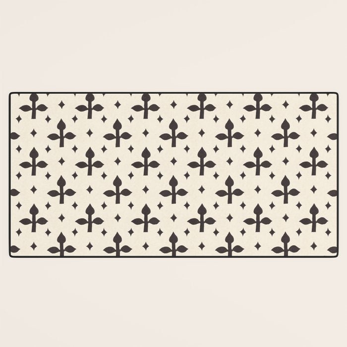 Classic Monochrome Leaf Motif Desk Mat Gallery Image 3
