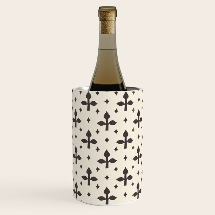 Classic Monochrome Leaf Motif Wine Chiller Gallery Image 1