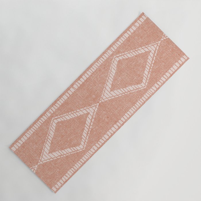 oceania diamond stripes - terracotta Yoga Mat Gallery Image 1