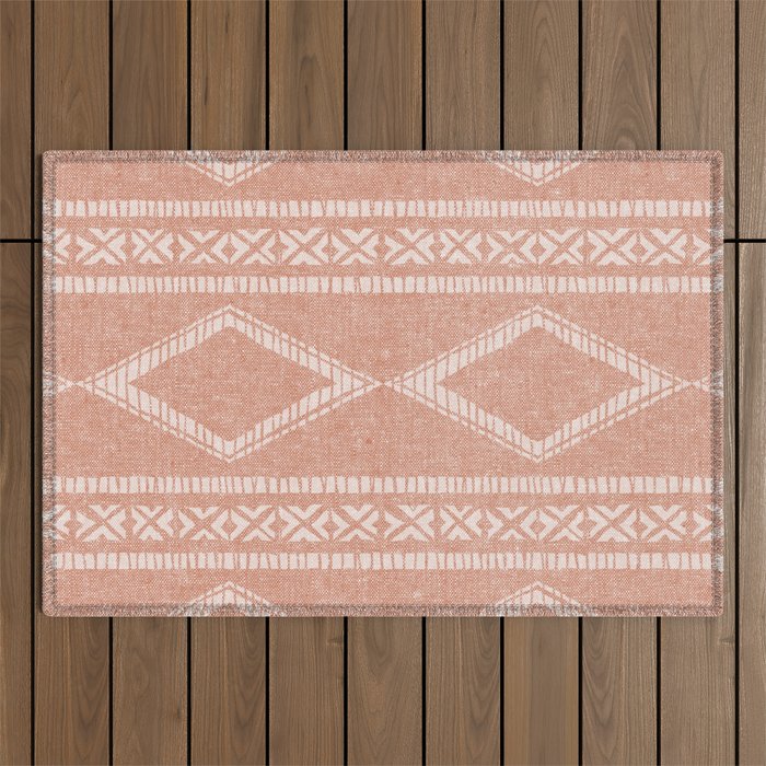 oceania diamond stripes - terracotta Outdoor Rug Gallery Image 1