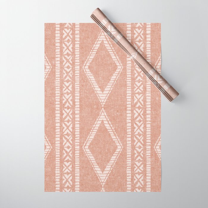 oceania diamond stripes - terracotta Wrapping Paper Gallery Image 1
