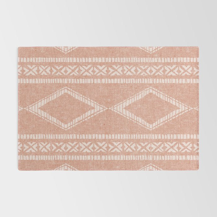 oceania diamond stripes - terracotta Rug Gallery Image 2