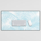 Pastel blue modern simple tropical palm tree Desk Mat Gallery Image 1