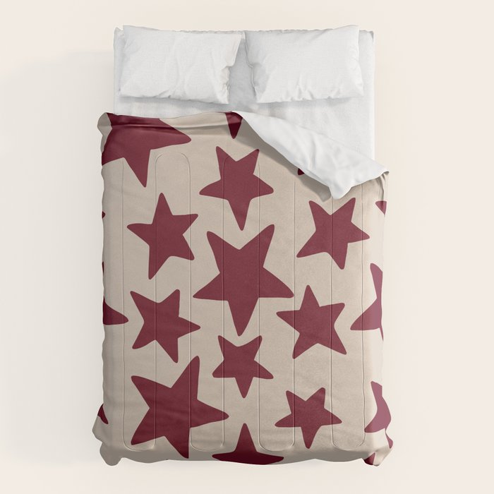 Wine Wonky Stars Comforter Gallery Image 1