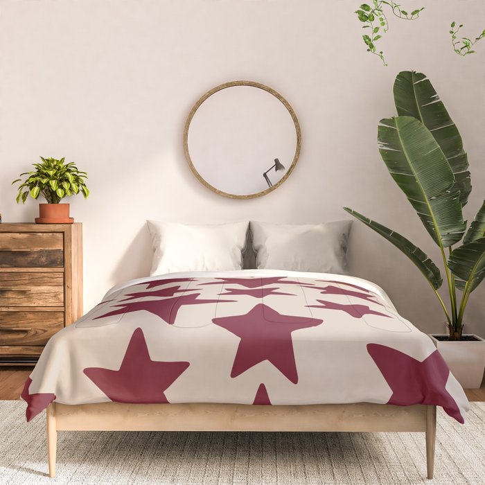 Wine Wonky Stars Comforter Gallery Image 3
