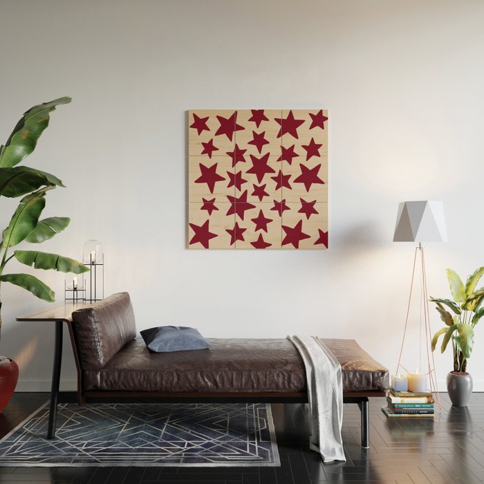 Wine Wonky Stars Wood Wall Art Gallery Image 2