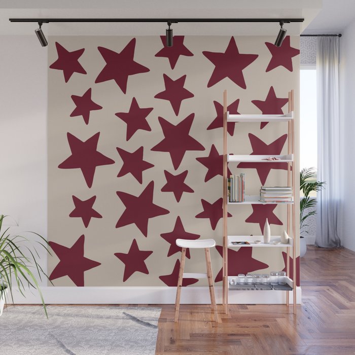 Wine Wonky Stars Wall Mural Gallery Image 1
