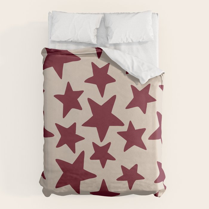 Wine Wonky Stars Duvet Cover Gallery Image 6