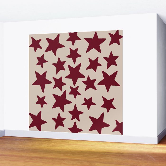 Wine Wonky Stars Wall Mural Gallery Image 2