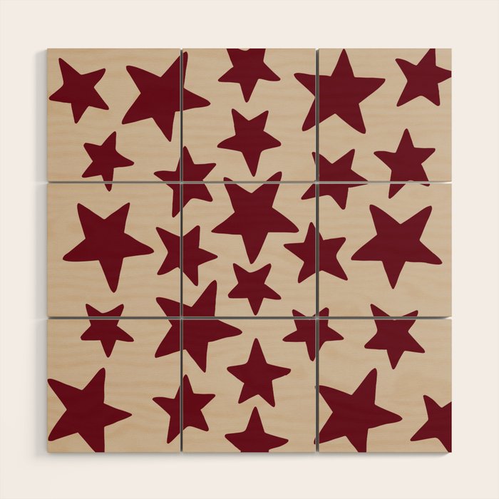 Wine Wonky Stars Wood Wall Art Gallery Image 1