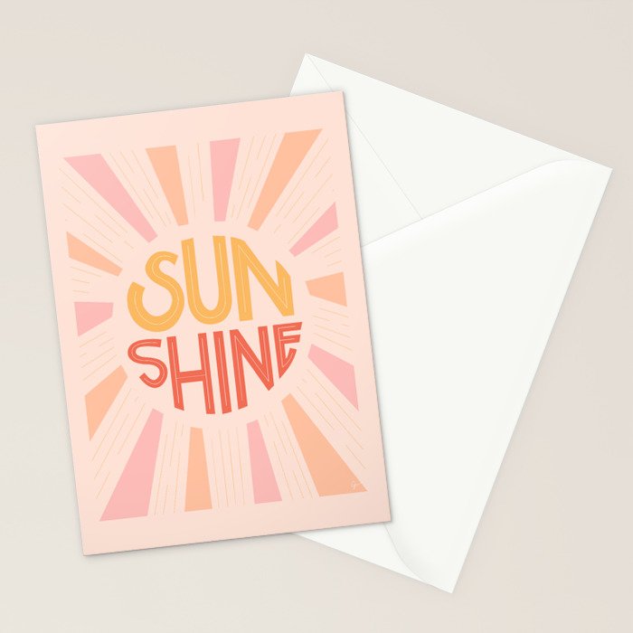 Sunshine Hand Lettering Stationery Card Gallery Image 2