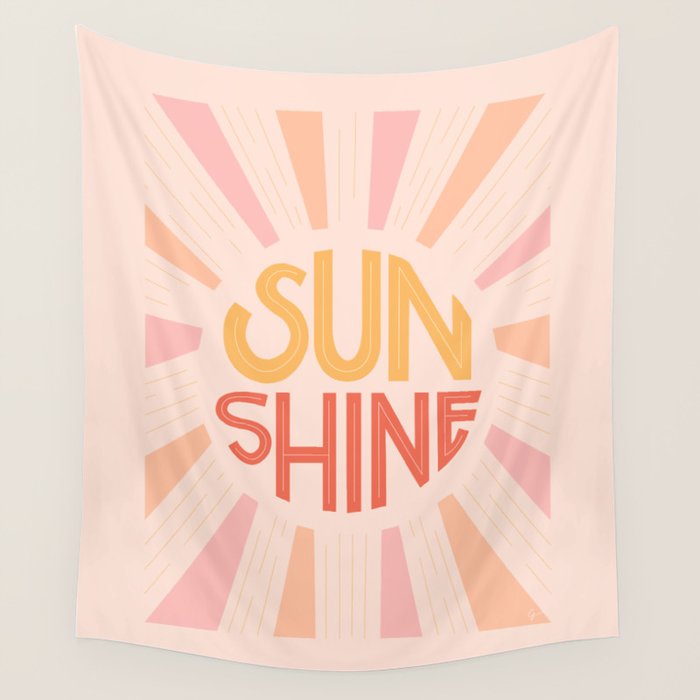 Sunshine Hand Lettering Wall Tapestry Gallery Image 4