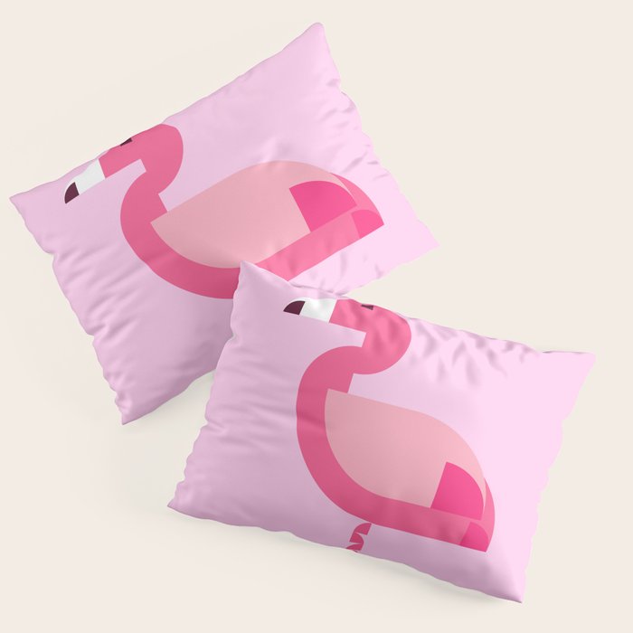 Geometric flamingo Pillow Sham Gallery Image 3