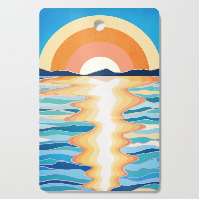 Retro Ocean Sun Cutting Board Gallery Image 1