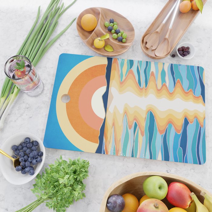 Retro Ocean Sun Cutting Board Gallery Image 2