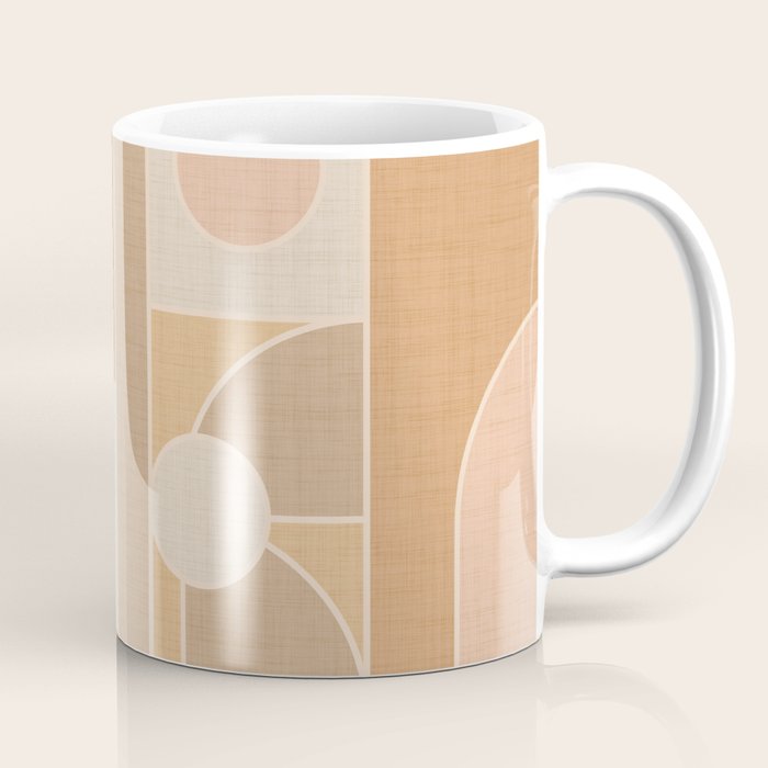 Abstract Bauhaus Shapes - Neutral Colors Coffee Mug Gallery Image 1
