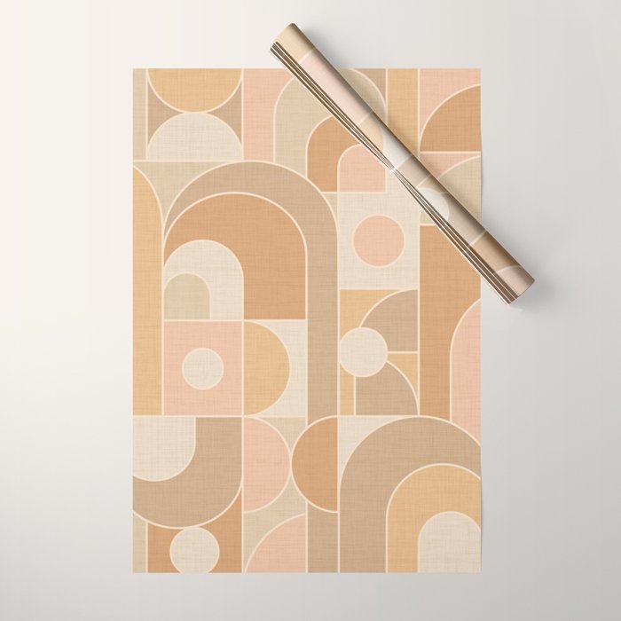 Abstract Bauhaus Shapes - Neutral Colors Wrapping Paper Gallery Image 1
