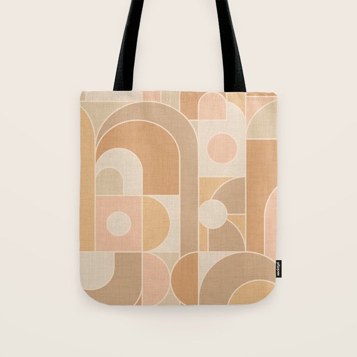 Abstract Bauhaus Shapes - Neutral Colors Tote Bag Gallery Image 1