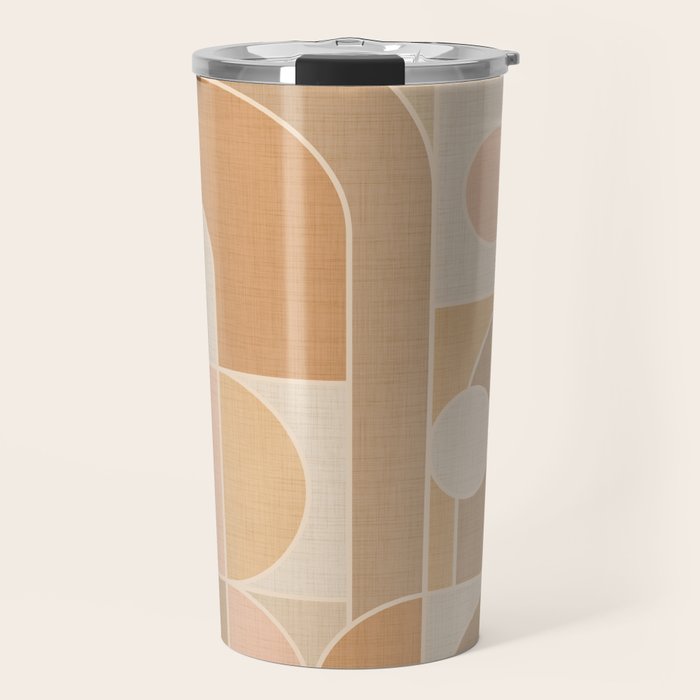 Abstract Bauhaus Shapes - Neutral Colors Travel Mug Gallery Image 1