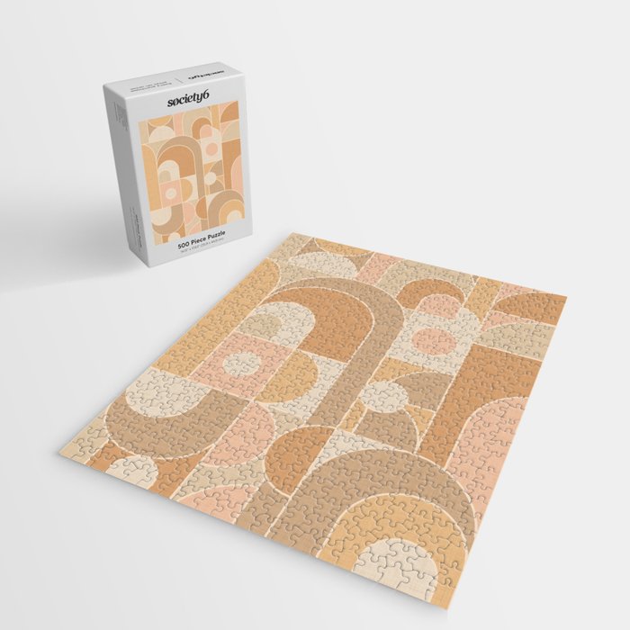 Abstract Bauhaus Shapes - Neutral Colors Jigsaw Puzzle Gallery Image 2