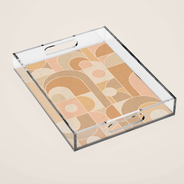 Abstract Bauhaus Shapes - Neutral Colors Acrylic Tray Gallery Image 1