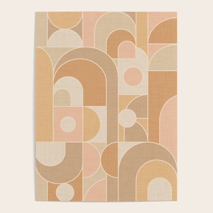 Abstract Bauhaus Shapes - Neutral Colors Poster Gallery Image 4