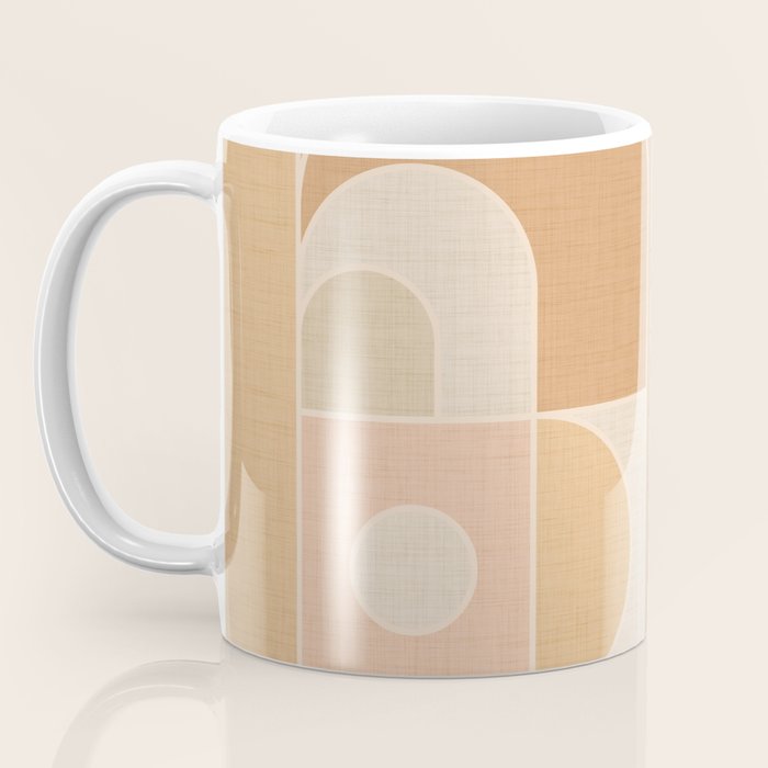 Abstract Bauhaus Shapes - Neutral Colors Coffee Mug Gallery Image 3
