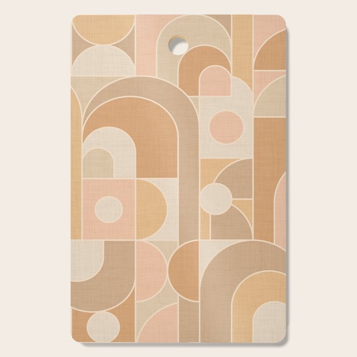 Abstract Bauhaus Shapes - Neutral Colors Cutting Board Gallery Image 1