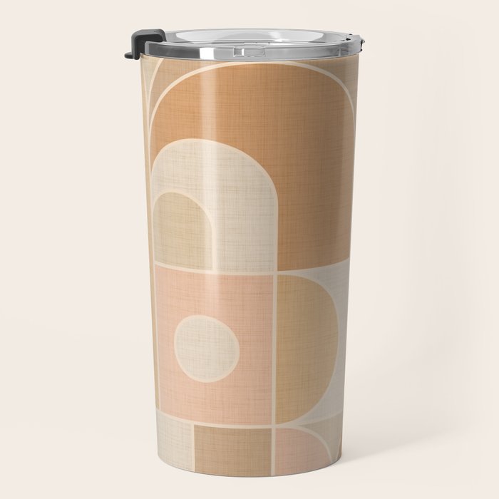 Abstract Bauhaus Shapes - Neutral Colors Travel Mug Gallery Image 3