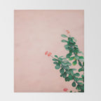 Floral photography print | Green on coral | Botanical photo art Throw Blanket Gallery Image 2