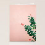 Floral photography print | Green on coral | Botanical photo art Stationery Card Gallery Image 2