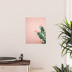 Floral photography print | Green on coral | Botanical photo art Poster Gallery Image 2