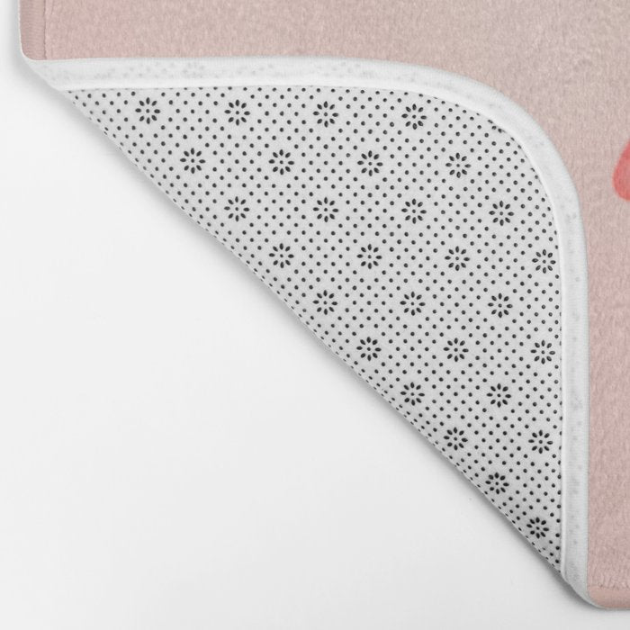 Floral photography print | Green on coral | Botanical photo art Bath Mat Gallery Image 2