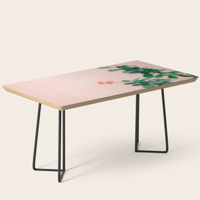 Floral photography print | Green on coral | Botanical photo art Coffee Table Gallery Image 1