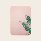 Floral photography print | Green on coral | Botanical photo art Bath Mat Gallery Image 1