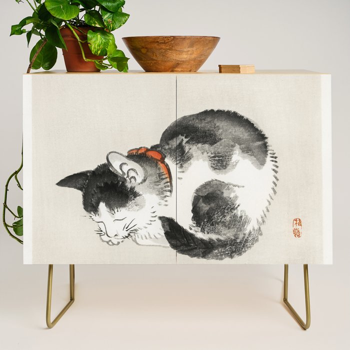 Sleeping cat by KÅno Bairei Credenza Gallery Image 1