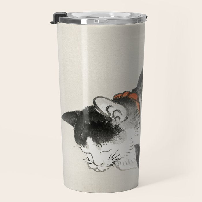 Sleeping cat by KÅno Bairei Travel Mug Gallery Image 3