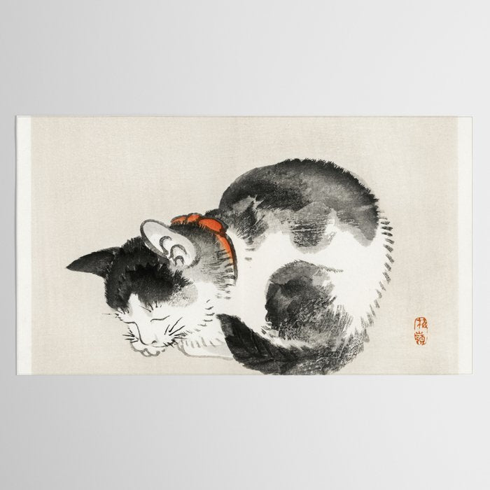 Sleeping cat by KÅno Bairei Tablecloth Gallery Image 2