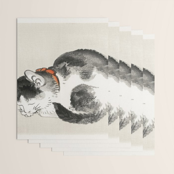 Sleeping cat by KÅno Bairei Wrapping Paper Gallery Image 3